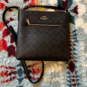 Coach brown/black Monogram Crossbody NWOT